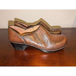 Dansko Sienna 9807780200 Brown Leather Clogs Shoes Women's Size‎ 41 US 10-10.5